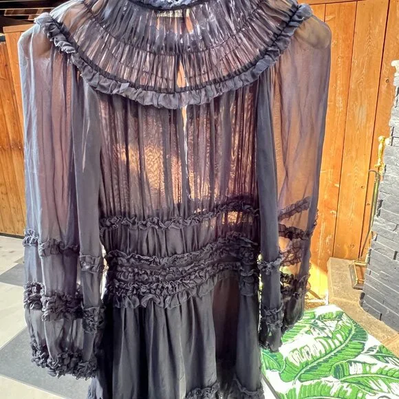 ULLA JOHNSON Abilene Dress Midnight Size 2 - Picture 6 of 10